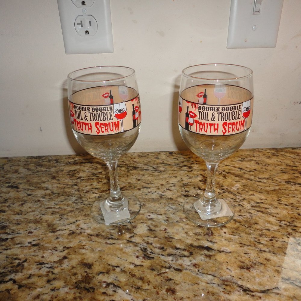 pair of new halloween wine glasses